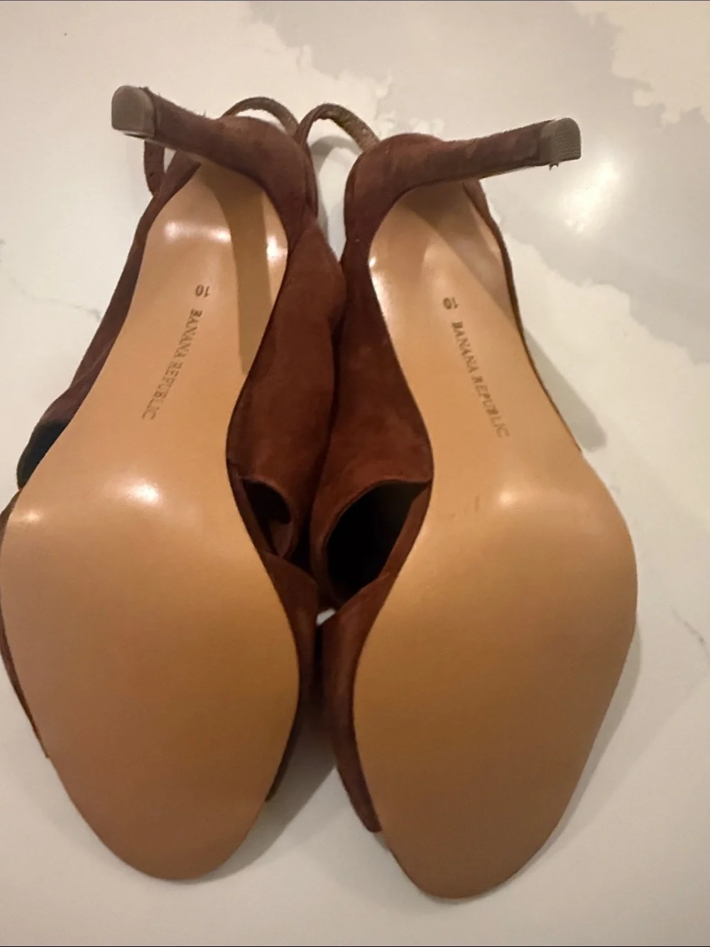 Banana Republic Brown Suede Knotted Slingback Heels